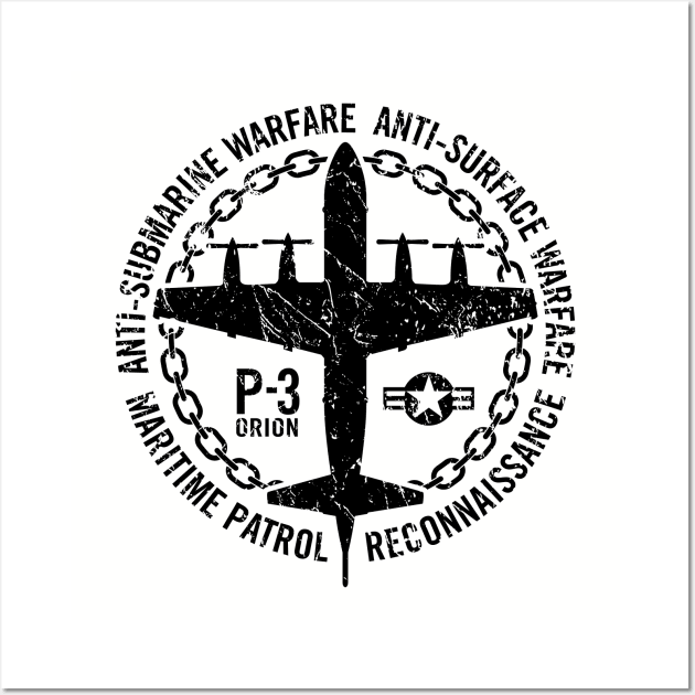 P-3 Orion Naval Maritime Patrol Anti-Submarine Warfare Aircraft Wall Art by hobrath